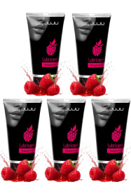 Набор из 5 съедобных лубрикантов JUJU со вкусом малины фото в интим магазине Love Boat