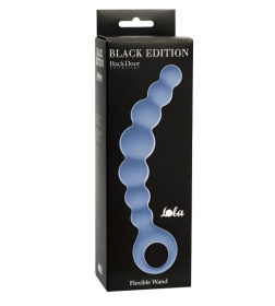 Синяя упругая анальная цепочка Flexible Wand - 18 см.
