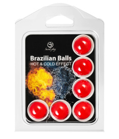 Набор из 6 шариков с массажным маслом Brazilian Balls с охлаждающим и разогревающим эффектом фото в интим магазине Love Boat