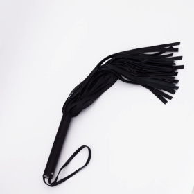 
Черный кожаный флоггер - 45 см. фото в интим магазине Love Boat