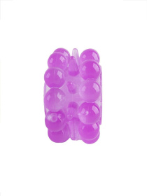 Лиловое эрекционное кольцо с 2 рядами стимулирующих шариков