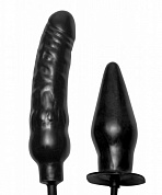 Пробка и фаллос с функцией расширения Deuce Double Penetration Inflatable Dildo and Anal Plug