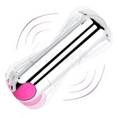 Серебристая перезаряжаемая вибропуля - 8 см.