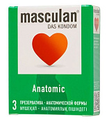 Презервативы анатомической формы Masculan Anatomic - 3 шт. фото в интим магазине Love Boat