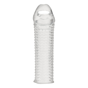 Текстурированная насадка на пенис Clear Textured Penis Enhancing Sleeve Extension - 16,5 см. фото в интим магазине Love Boat