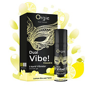 Съедобный жидкий вибратор Dual Vibe! со вкусом лимонного джина с тоником - 15 мл. фото в интим магазине Love Boat