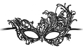 Черная кружевная маска ручной работы Royal Black Lace Mask фото в интим магазине Love Boat