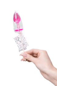 Розовый леденец  в форме анальной втулки со вкусом айриш крим - 29 гр.