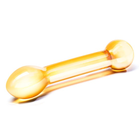 Золостистый стеклянный стимулятор простаты Honey Dripper - 17 см.