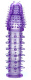 Фиолетовая закрытая насадка на пенис - 13,5 см.