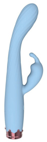 Голубой вибратор-кролик - 17,8 см. фото в интим магазине Love Boat