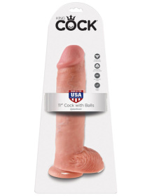 Реалистичный фаллоимитатор на присоске 11 Cock with Balls - 28 см. фото в интим магазине Love Boat