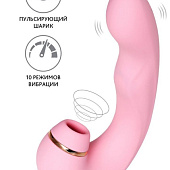 Нежно-розовый многофункциональный стимулятор клитора Juna - 15 см.