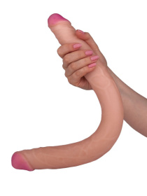 Двусторонний фаллос из неоскина - 46,5 см.