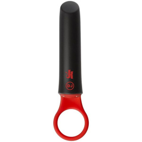 Черно-красный мини-вибратор Power Play with Silicone Grip Ring - 13,3 см. фото в интим магазине Love Boat