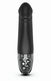 Черный вибратор с электростимуляцией Real Deal Neal - 16,5 см.