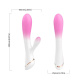 Бело-розовый вибромассажер-кролик - 20,5 см.