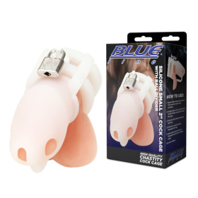 Белая клетка для пениса Silicone Small 2 in Cock Cage With Ball Divider