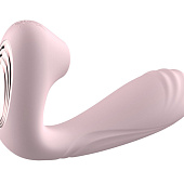 Нежно-розовый L-образный вибратор - 12,3 см.