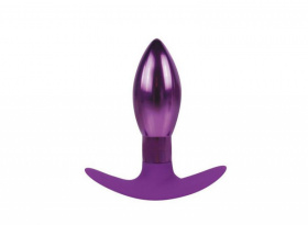 Каплевидная анальная втулка фиолетового цвета - 9,6 см. фото в интим магазине Love Boat