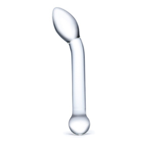 Прозрачный стеклянный фаллос для точки G Slimline G-Spot - 20 см. фото в интим магазине Love Boat
