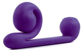 Уникальный фиолетовый вибромассажер-улитка для двойной стимуляции Snail Vibe фото в интим магазине Love Boat