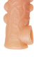 Телесная закрытая насадка с шишечками Cock Sleeve 008 Size S - 13,8 см.