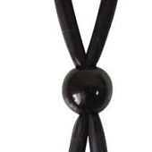 Черное силиконовое эрекционное кольцо-лассо