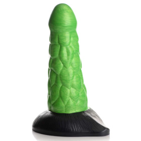 Зеленый фантазийный фаллоимитатор Reptile Thick Scaly Silicone Dildo - 19,1 см. фото в интим магазине Love Boat