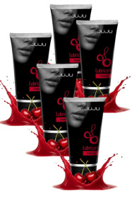 Набор из 5 съедобных лубрикантов JUJU со вкусом вишни фото в интим магазине Love Boat