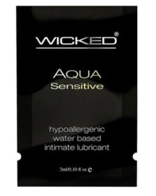 Мягкий лубрикант на водной основе WICKED AQUA Sensitive - 3 мл. фото в интим магазине Love Boat