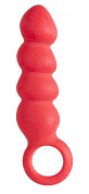Красный анальный стимулятор в форме ёлочки с кольцом фото в интим магазине Love Boat