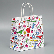 Подарочный крафтовый пакет«18» - 22×22×11 см. фото в интим магазине Love Boat