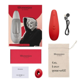 Красный бесконтактный клиторальный стимулятор Womanizer Marilyn Monroe Special Edition