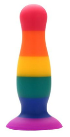 Разноцветная анальная пробка COLOURFUL PLUG - 10,5 см. фото в интим магазине Love Boat
