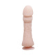 Телесный вибратор на присоске The Big Penis - 23,5 см.