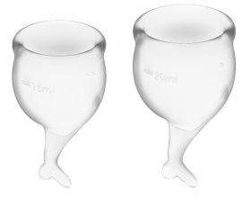 Набор прозрачных менструальных чаш Feel secure Menstrual Cup фото в интим магазине Love Boat