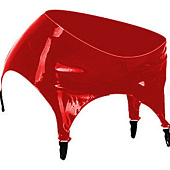 Красный пояс для чулок из латекса