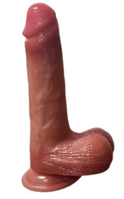 Телесный вибратор с эффектами вибрации и пенетрации - 21 см. фото в интим магазине Love Boat