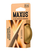 Точечные презервативы MAXUS 2000 Amazing Dots с железным кейсом - 3 шт. фото в интим магазине Love Boat