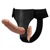 Женский страпон с 2 отростками - внешним и внутренним