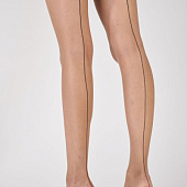 Чулки со швом на широкой бархатной резинке