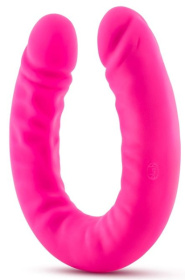 Розовый двусторонний фаллоимитатор 18 inch Silicone Slim Double Dong - 45,7 см.  фото в интим магазине Love Boat