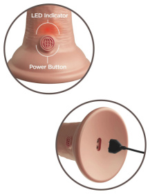 Телесный вибратор-реалистик 8  Vibrating Silicone Dual Density Cock - 22 см.