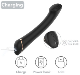 Черны вибратор для G-точки Gwand - 18,7 см.