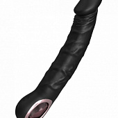Черный силиконовый вибратор-реалистик - 22 см.
