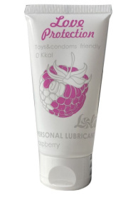 Лубрикант на водной основе с ароматом малины Love Protection Raspberry - 50 мл. фото в интим магазине Love Boat