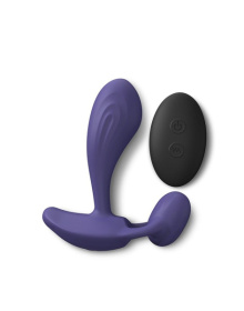 Темно-синий вибромассажер Witty P G Vibrator with Remote Control