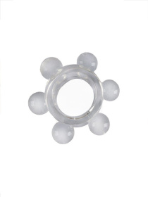 Прозрачное эластичное эрекционное кольцо с 6 шариками