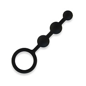 Черные силиконовые анальные бусы Silicone Anal Beads - 14 см. фото в интим магазине Love Boat